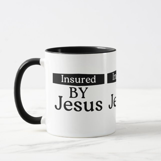 Caneca Insured By Jesus Christian Faith Over Fear Coffee (Esquerda)