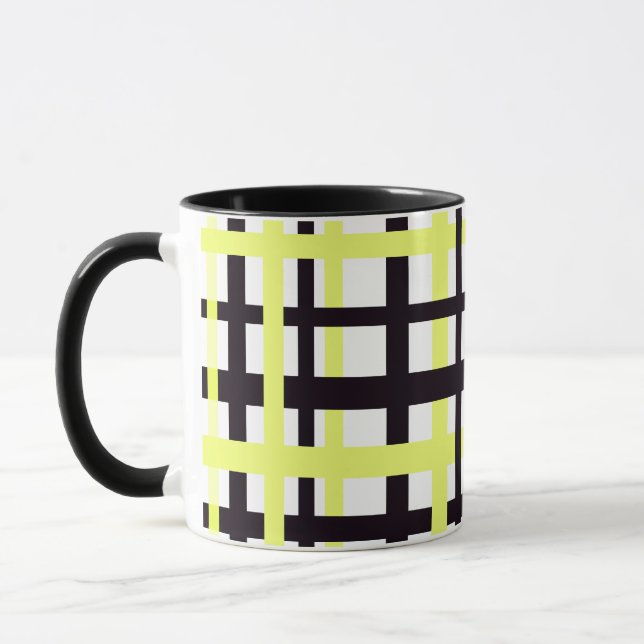 Caneca Interlocking Stripes Black White Yellow (Esquerda)