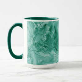 Caneca Intricate Marble Pattern in Rich Teal and Green