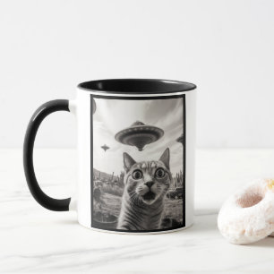 Caneca Invasão Alienígena de Selfie de Gato