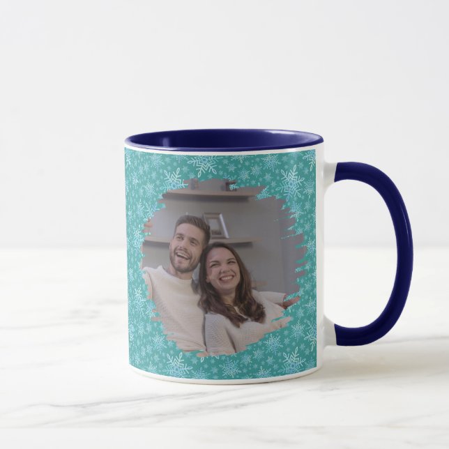 Caneca Inverno Feriados Snowflake Foto de Natal Mug Gift (Direita)