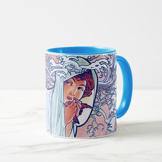Caneca Inverno (Quatro Assentos), Alphonse Mucha (Frente Esquerda)
