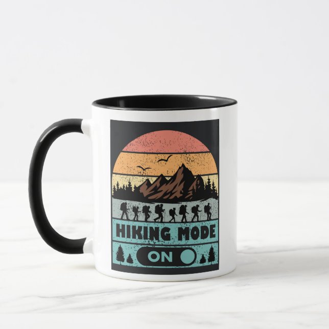 Caneca Ir Caminhando Montanha Caminhando Lá Fora Trekking (Esquerda)