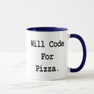 Caneca irá codificar para pizza