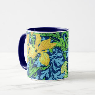 Caneca Íris, amarelo e azuis cobaltos de William Morris