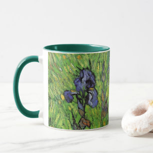 Caneca Íris por Vincent van Gogh, Flores de Jardim Vintag