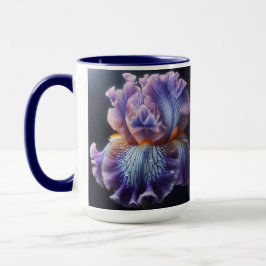 Caneca Íris Roxo Floral Roxo e Azul