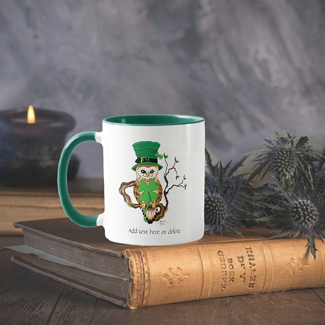 Caneca Irish Clovers Owl Green (Criador carregado)