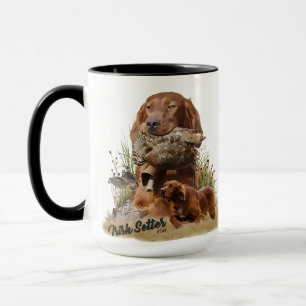 Caneca Irish Setter, Woodcock para caçar, Art