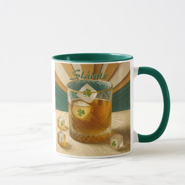 Caneca Irish Whiskey Tumbler Shamrock Ice "Sláinte!" (Direita)