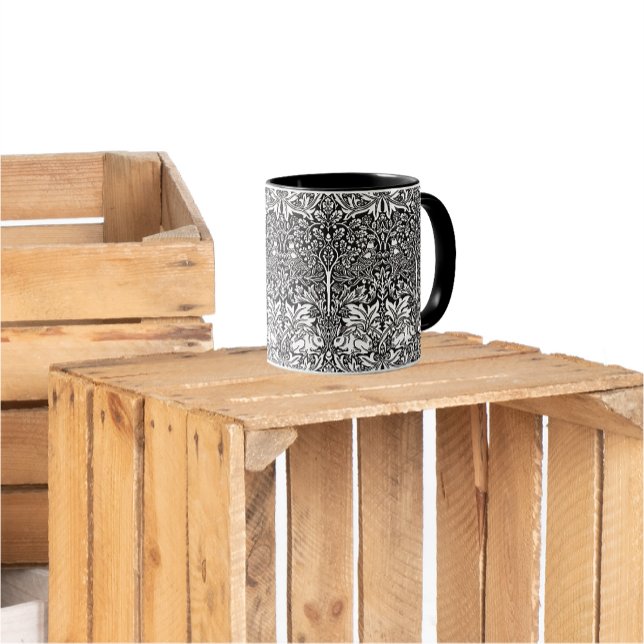 Caneca Irmão Coelho Negro Padrão William Morris (Criador carregado)