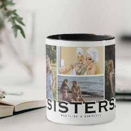 Caneca IRMÃS 8 Colagem de Fotos Presente Moderno