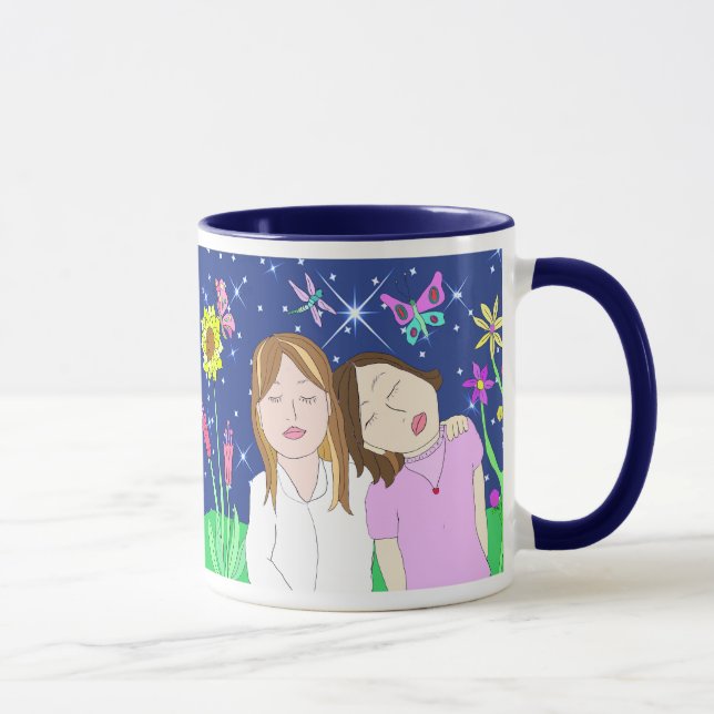 Caneca Irmãs para sempre: Arte popular (Direita)