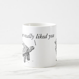 Caneca irónico do humor da tartaruga e da lebre