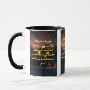 Caneca Isaiah 1:5 KJV - Escritura de Bíblia Pic Dois Tons