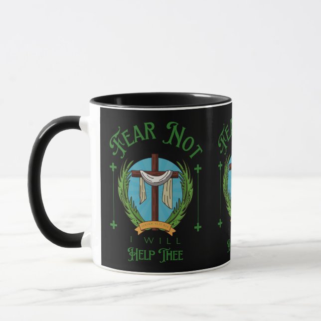 Caneca Isaiah 41:13 Bíblia KJV Verso Dois-Tom (Esquerda)