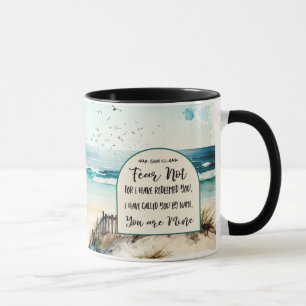 Caneca Isaiah 43:1 Medo que não por eu tê-lo resgatado Oc
