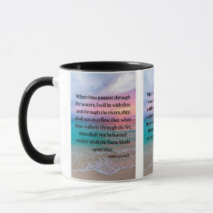 Caneca Isaiah 43:2 KJV Bíblia Verse Pic Mug De Dois Tons