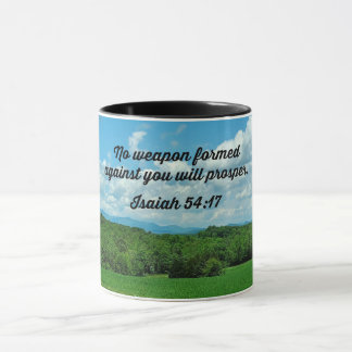 Caneca Isaiah 54:17 Nenhuma arma formada contra você