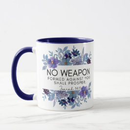 Caneca Isaiah 54:17 Nenhuma Arma Formada Contra Você Flor