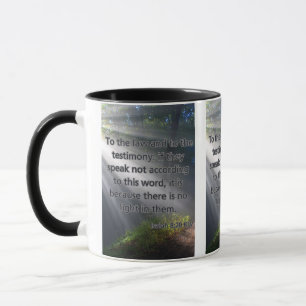 Caneca Isaiah 8:20 KJV - Escritura De Bíblia Pic De Dois