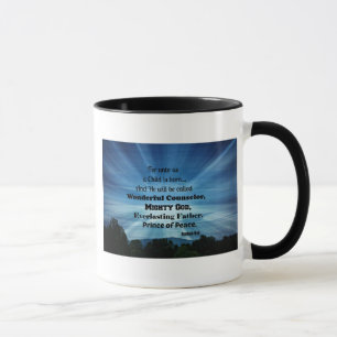 Caneca Isaiah 9:6 Para nós uma Criança é nascer.