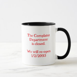 Caneca Isolada "Departamento de Reclamações está F