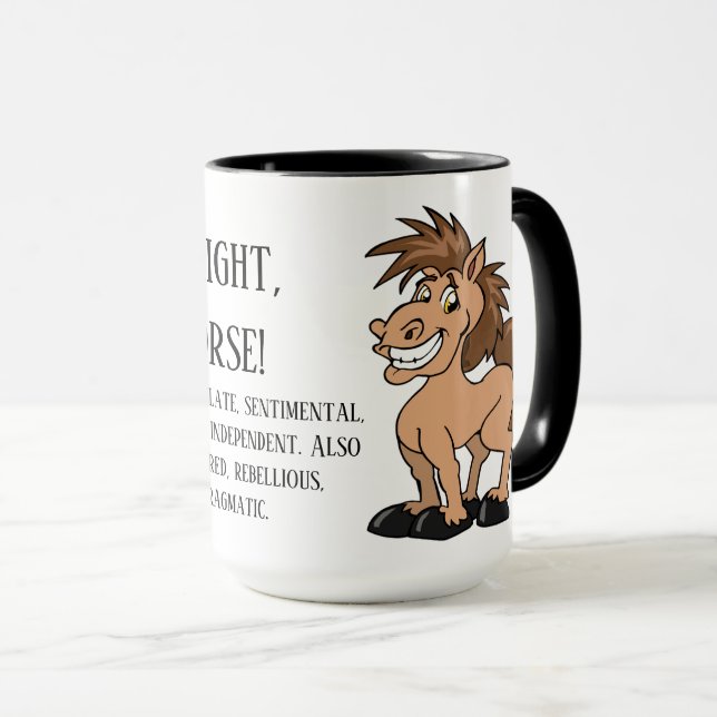 Caneca Isso mesmo, eu sou um cavalo (Frente Esquerda)