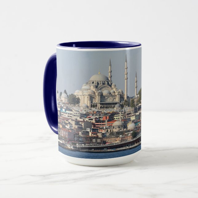 Caneca Istambul de texto personalizado (Frente Esquerda)