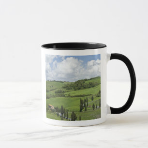 Caneca Itália, Toscana. La Foce. Uma estrada curva serpen