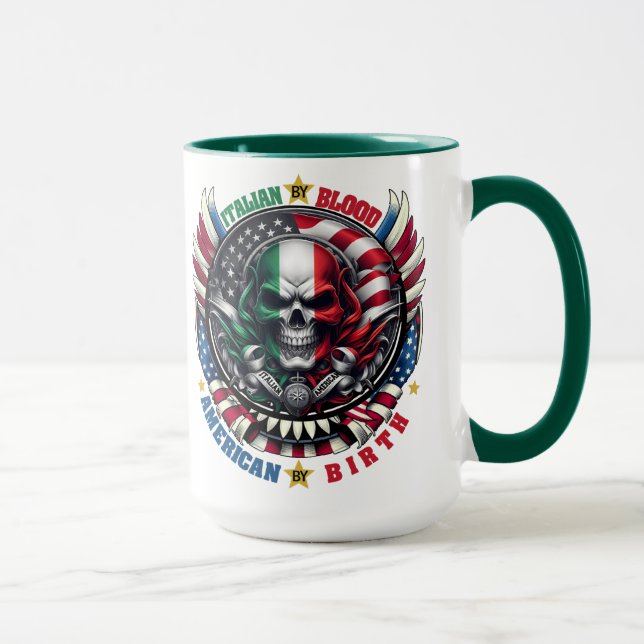 Caneca Italiano por Blood American por Birth ItalianAmeri (Direita)