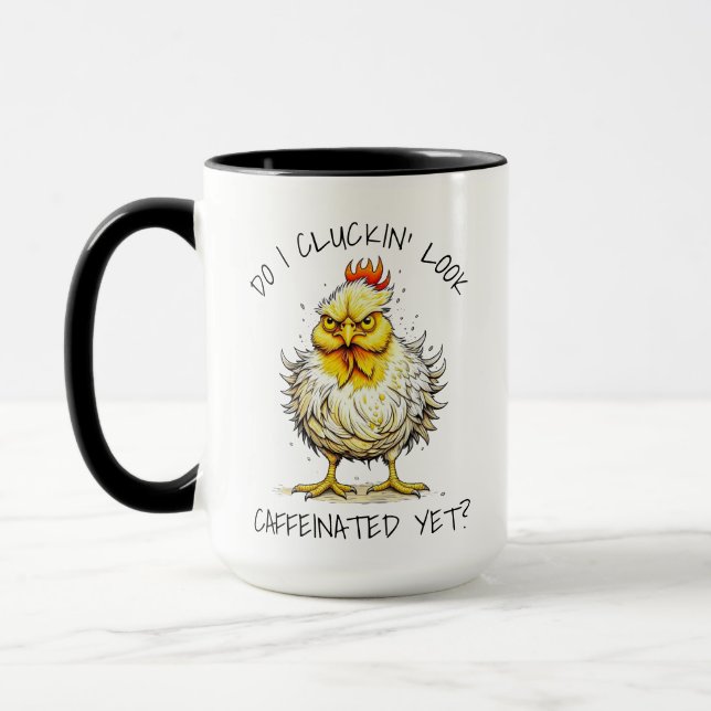 Caneca Já Pareço Cafeinado? Frango Bravo Engraçado (Esquerda)