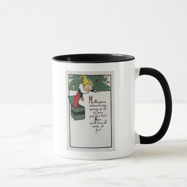 Caneca Jack-in-the-Box Enviando Desejos de Natal (Direita)