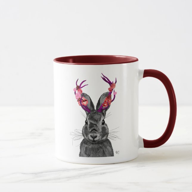 Caneca Jackalope com Antlers Rosa 2 (Direita)