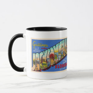 Caneca Jacksonville Flórida Vintage Grande Carta Postal