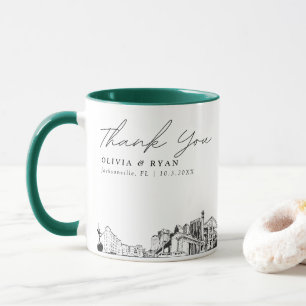 Caneca Jacksonville Sketch Simple Custom Wedding Mug