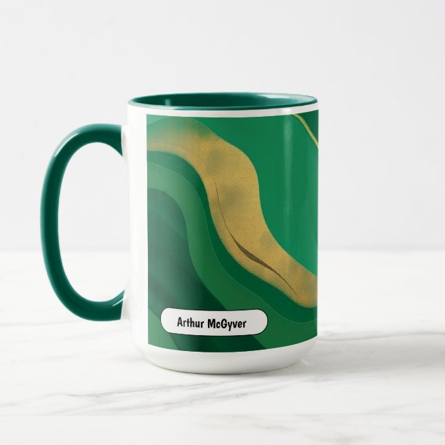 Caneca Jade Modern Aesthetic Emerald Mystic Swirl (Esquerda)