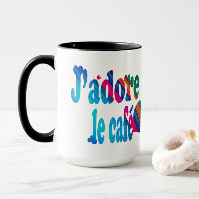 Caneca J'adore le café (Com Donut)