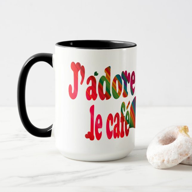 Caneca J'adore le café (Com Donut)
