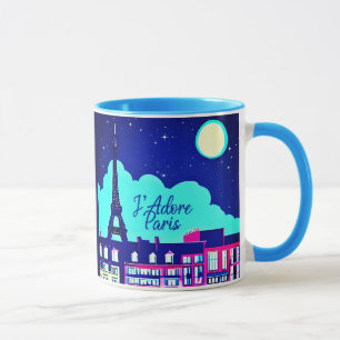 Caneca J'adore Paris - Fantasia Paris sob lua cheia