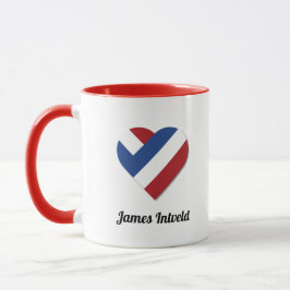 Caneca James Intveld com a bandeira do coração dos Países