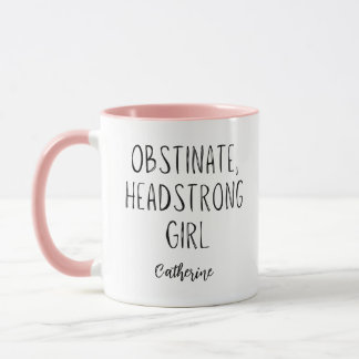 Caneca Jane Austen Obstinate Headstrong Girl Personalizad