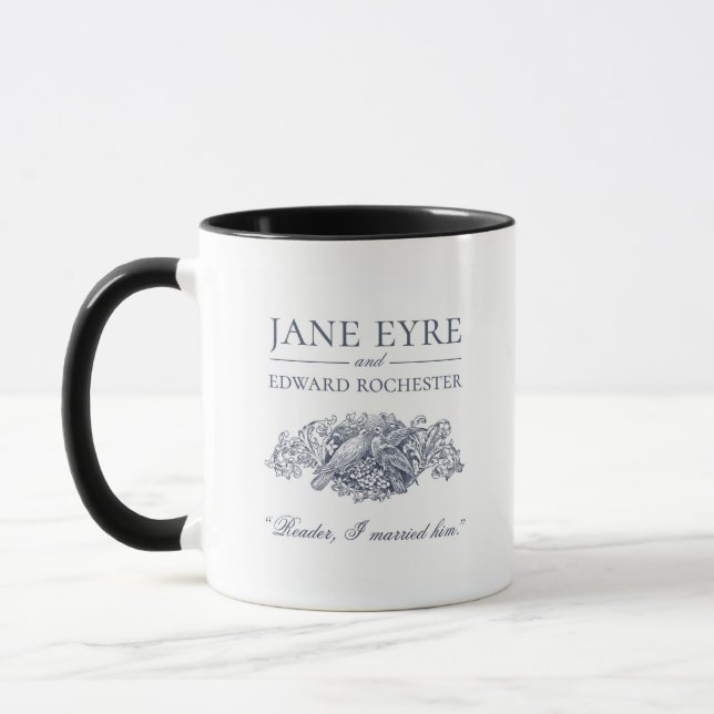 Caneca Jane Eyre - Leitor Que Eu Casei Com Ele - Doves (Esquerda)