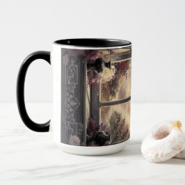 Caneca Janela da Catedral Gótica - Rosas Roxas Arte