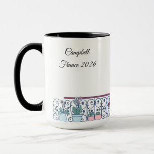 Caneca Janela Parisiense Chic Estilo Haussmann Nome Perso