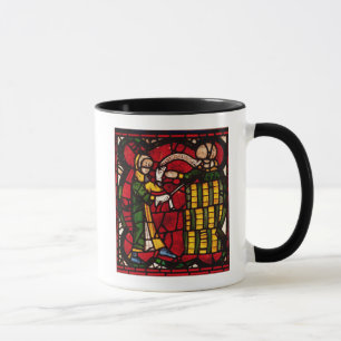 Caneca Janela que descreve um vendedor do tambor, c.1300