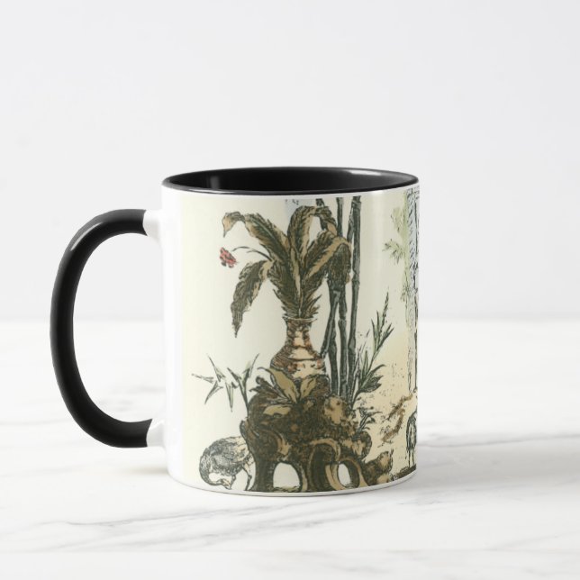 Caneca Jardim Asiático com Mulher e Animais (Esquerda)