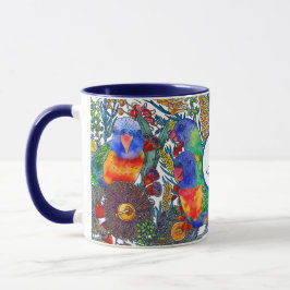 Caneca Jardim Botânico Personalizado de Lorikeet Arco-íri