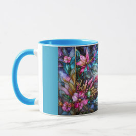 Caneca Jardim da Lua do Flamingo de Vidro Colorido