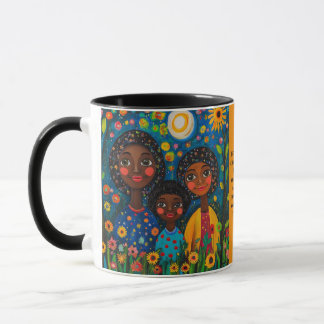Caneca Jardim da Noite, Mug Vibrante, Mãe e Crianças Mug